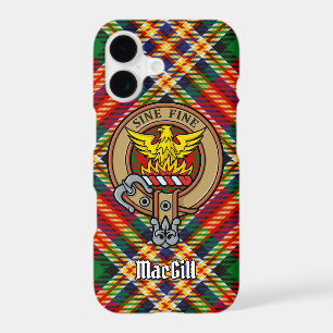 Clan MacGill Crest over Tartan iPhone Case