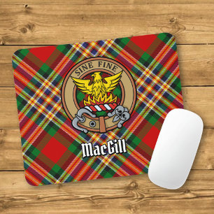 Clan MacGill Crest over Tartan Mouse Pad