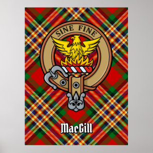Clan MacGill Crest over Tartan Poster
