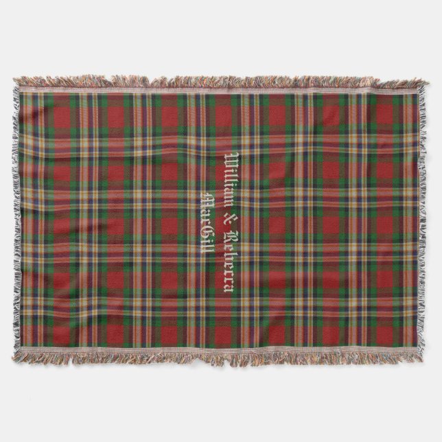 Clan MacGill Tartan Plaid Custom Throw Blanket (Front)