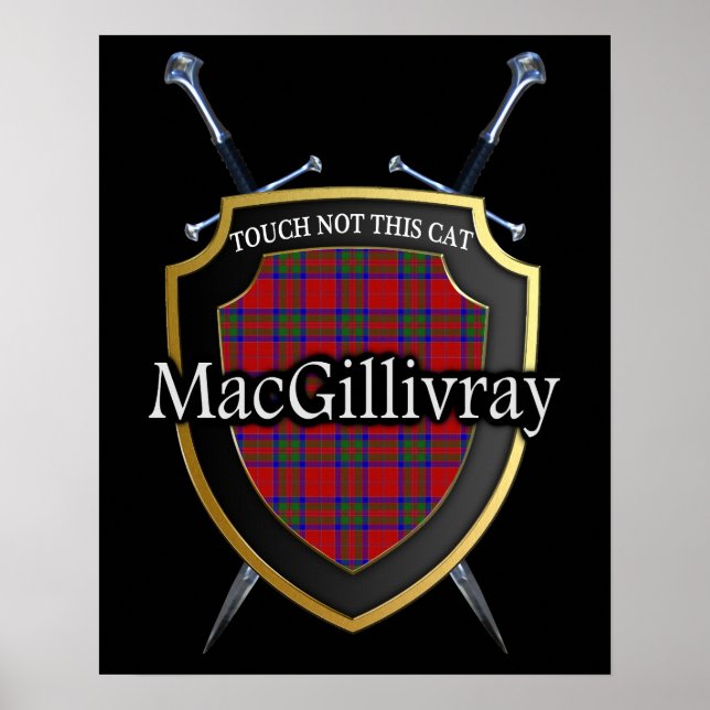 Clan MacGillivray Scottish Shield & Swords Poster (Front)