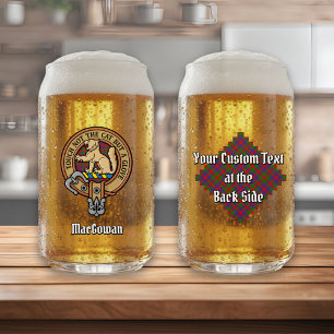 Clan MacGowan Crest over Tartan Can Glass