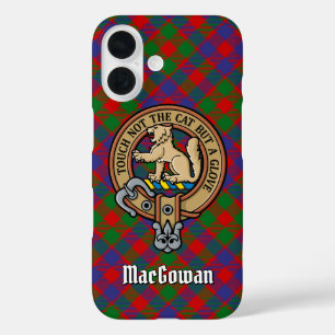 Clan MacGowan Crest over Tartan iPhone 16 Case