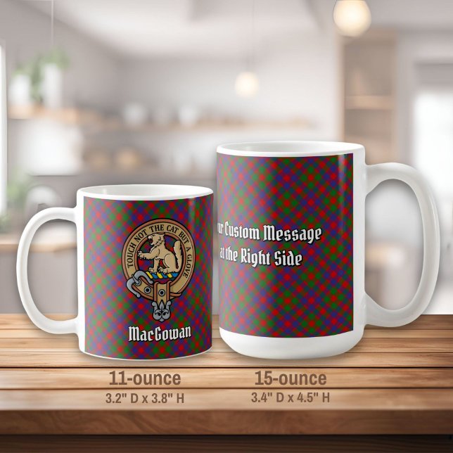 Clan MacGowan Crest over Tartan Coffee Mug (Creator Uploaded)