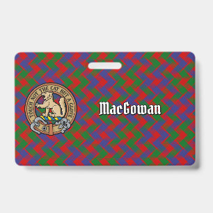 Clan MacGowan Crest over Tartan ID Badge