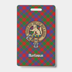 Clan MacGowan Crest over Tartan ID Badge