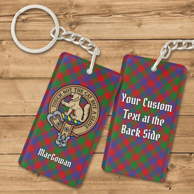 Clan MacGowan Crest over Tartan Key Ring (Creator Uploaded)