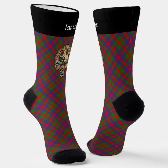 Clan MacGowan Crest over Tartan Socks (Angled)
