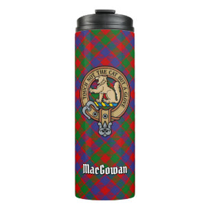 Clan MacGowan Crest over Tartan Thermal Tumbler