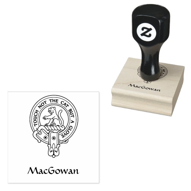 Clan MacGowan Crest Rubber Stamp (Stamped)