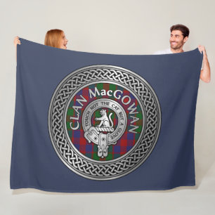 Clan MacGowan Crest & Tartan Knot Fleece Blanket