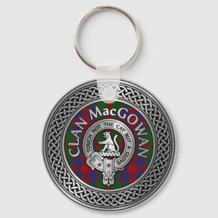 Clan MacGowan Crest & Tartan Knot Key Ring