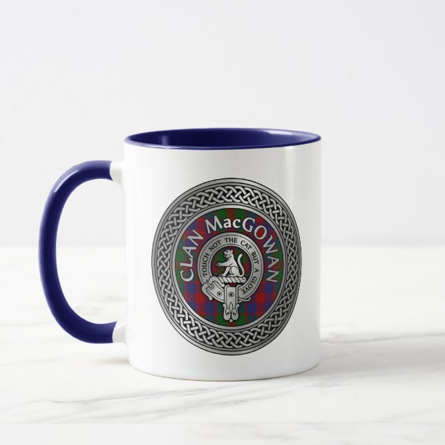 Clan MacGowan Crest & Tartan Knot Mug (Left)