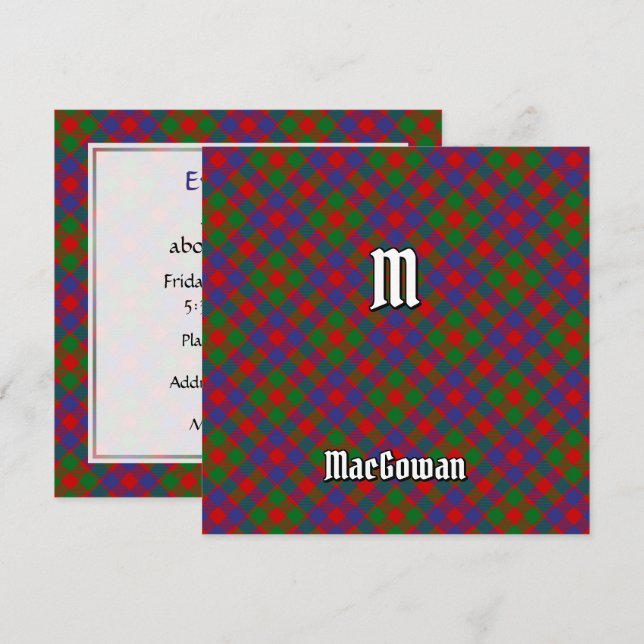 Clan MacGowan Tartan Invitation (Front/Back)