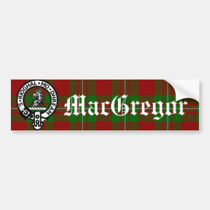Clan MacGregor Crest Badge and Tartan Bumper Sticker
