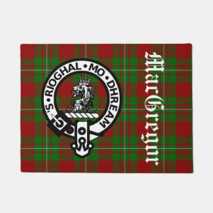 Clan MacGregor Crest Badge and Tartan Doormat