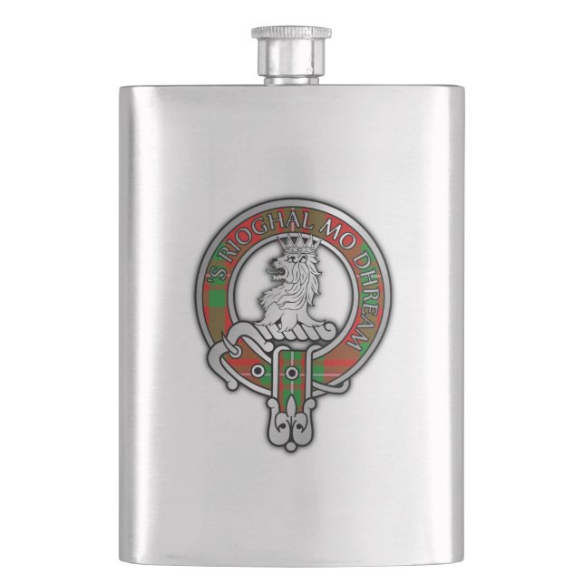 Clan MacGregor Crest & Tartan Flask (Front)