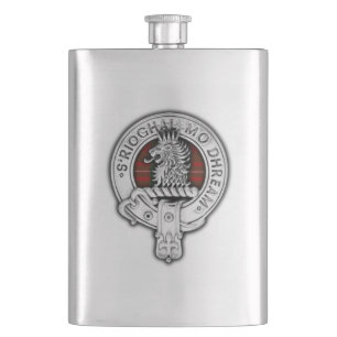 Clan MacGregor Crest & Tartan Hip Flask