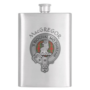 Clan MacGregor Crest & Tartan Hip Flask