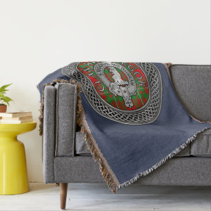 Clan MacGregor Crest & Tartan Knot Throw Blanket