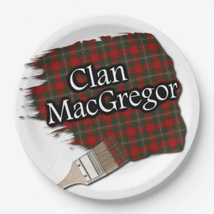 Clan MacGregor Scottish Tartan Paint Brush Paper Plate