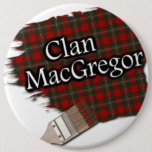 Clan MacGregor Tartan Paint Brush 6 Cm Round Badge