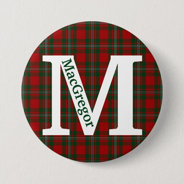 Clan MacGregor Tartan Plaid Custom 7.5 Cm Round Badge (Front)