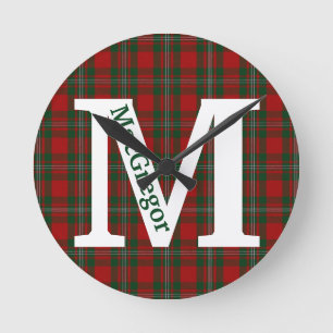 Clan MacGregor Tartan Plaid Custom Round Clock