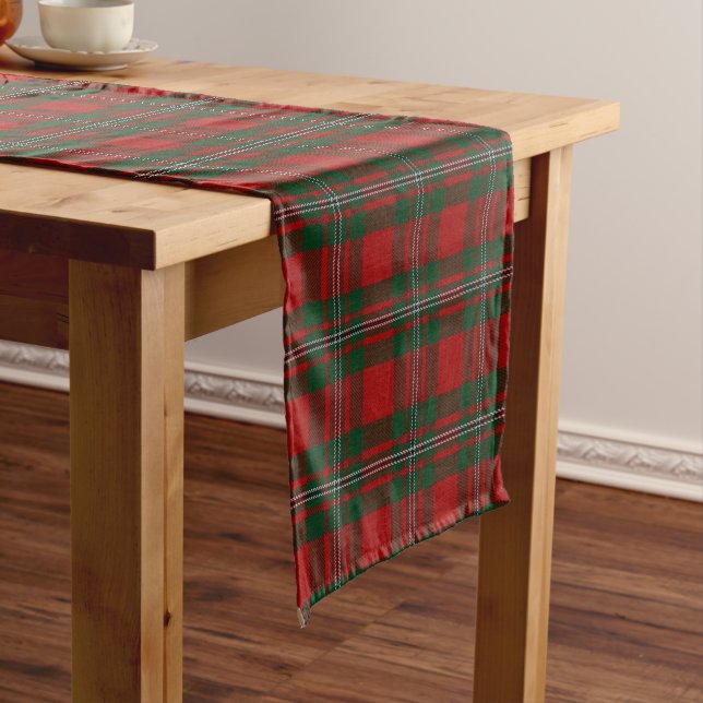Clan MacGregor Tartan Plaid Custom Short Table Runner (In Situ)