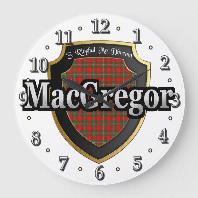 Clan MacGregor Tartan Scottish Dream Clock (Front)