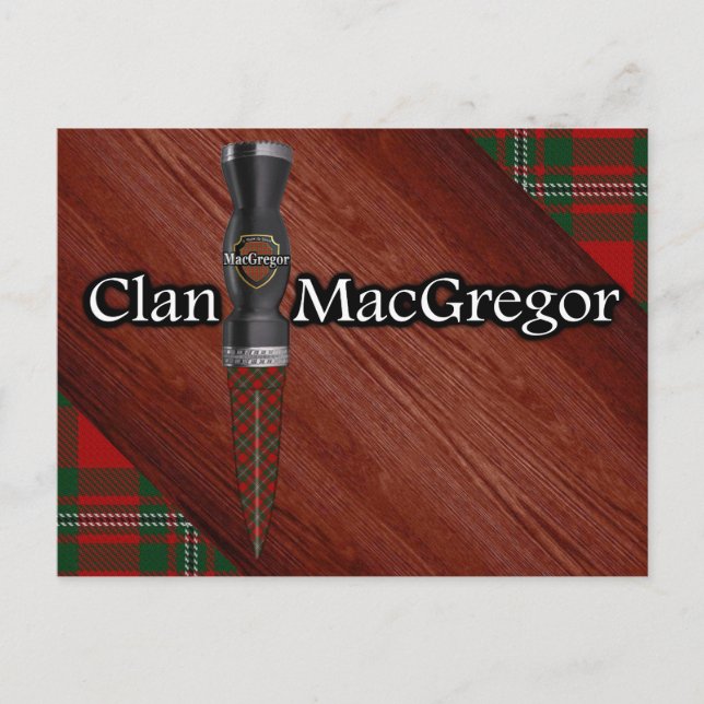 Clan MacGregor Tartan Sgian Dubh Blade Postcard (Front)