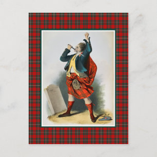 Clan MacGregor Vintage Illustration Tartan Frame Postcard