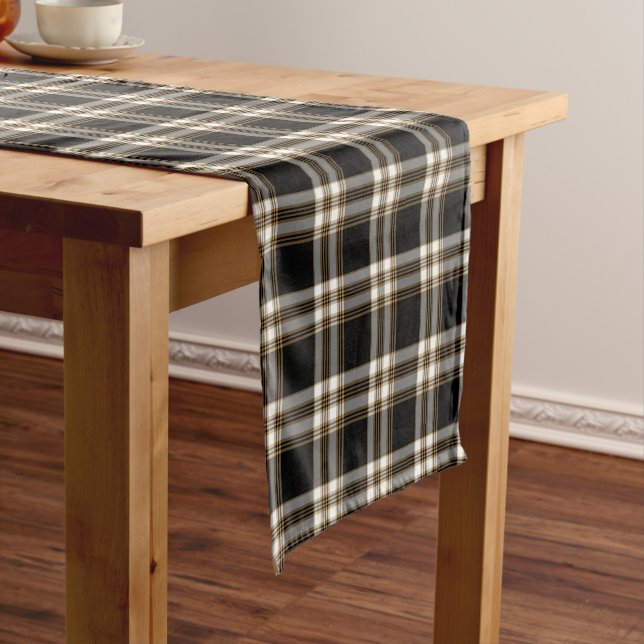 Clan MacGuinness Tartan Pattern Irish Plaid Short Table Runner (In Situ)