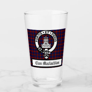 Clan Machlachlan Crest Badge &Tartan Customisable Glass