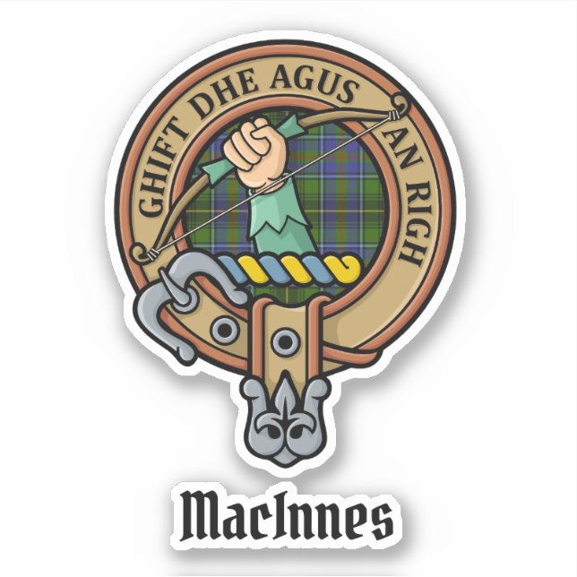 Clan MacInnes Crest over Tartan (Front)
