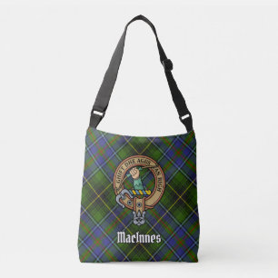 Clan MacInnes Crest over Tartan Crossbody Bag