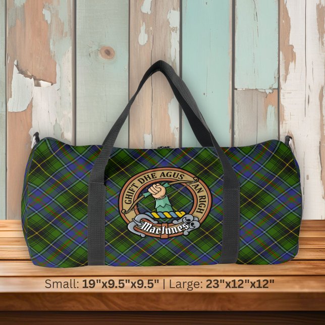 Clan MacInnes Crest over Tartan Duffle Bag (Creator Uploaded)