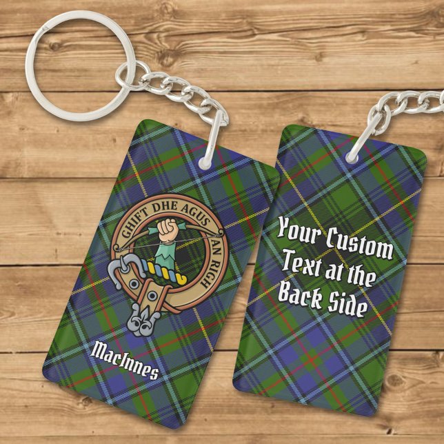 Clan MacInnes Crest over Tartan Key Ring (Creator Uploaded)