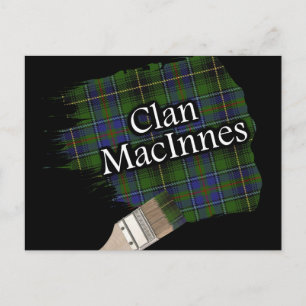 Clan MacInnes Scottish Tartan Paint Brush Postcard