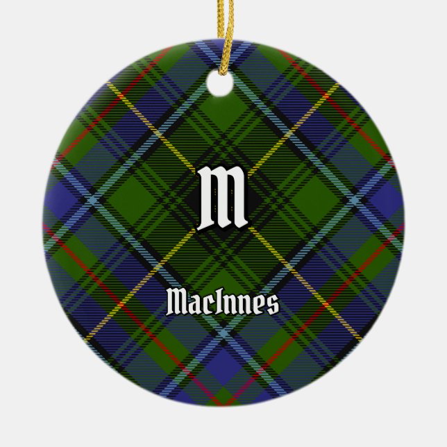 Clan MacInnes Tartan Ceramic Ornament (Front)