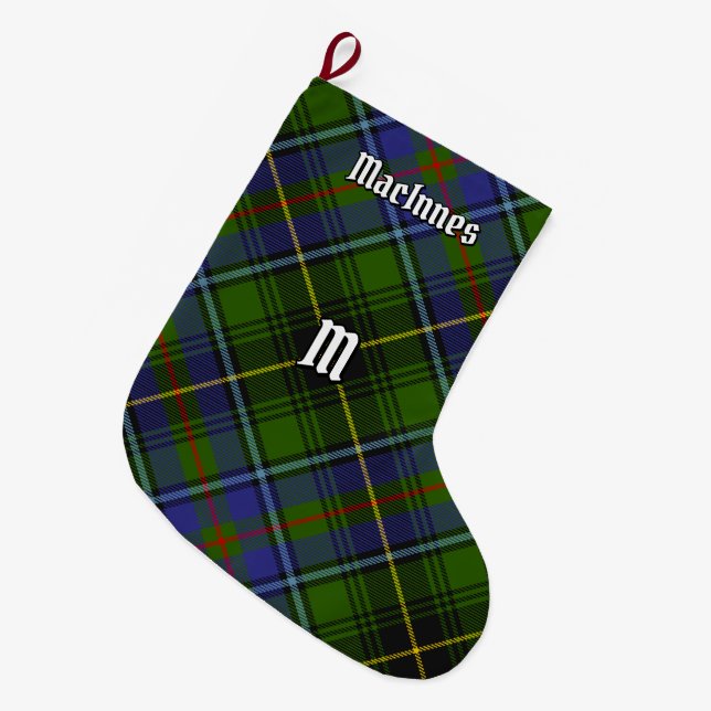 Clan MacInnes Tartan Large Christmas Stocking (Front (Hanging))