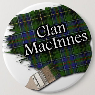 Clan MacInnes Tartan Paint Brush 6 Cm Round Badge