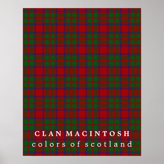 Clan MacIntosh Colours of Scotland Tartan Poster (Front)