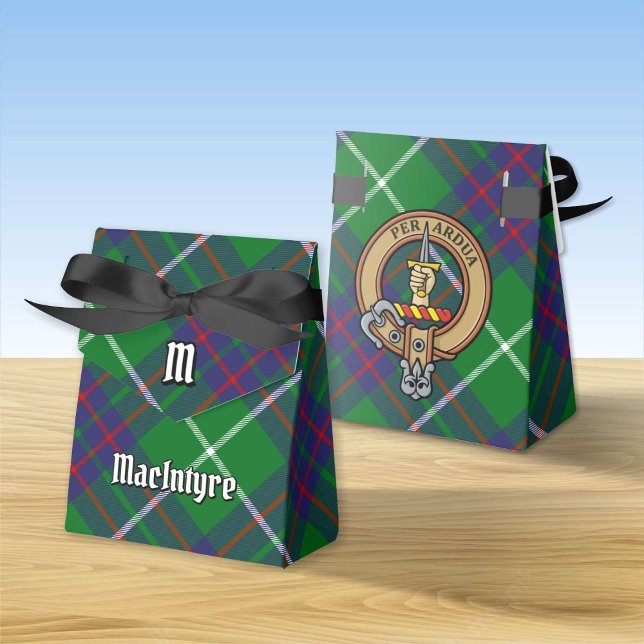 Clan MacIntyre Crest over Hunting Tartan Favour Bo Favour Box (Creator Uploaded)