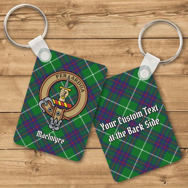 Clan MacIntyre Crest over Hunting Tartan Keychain (Creator Uploaded)