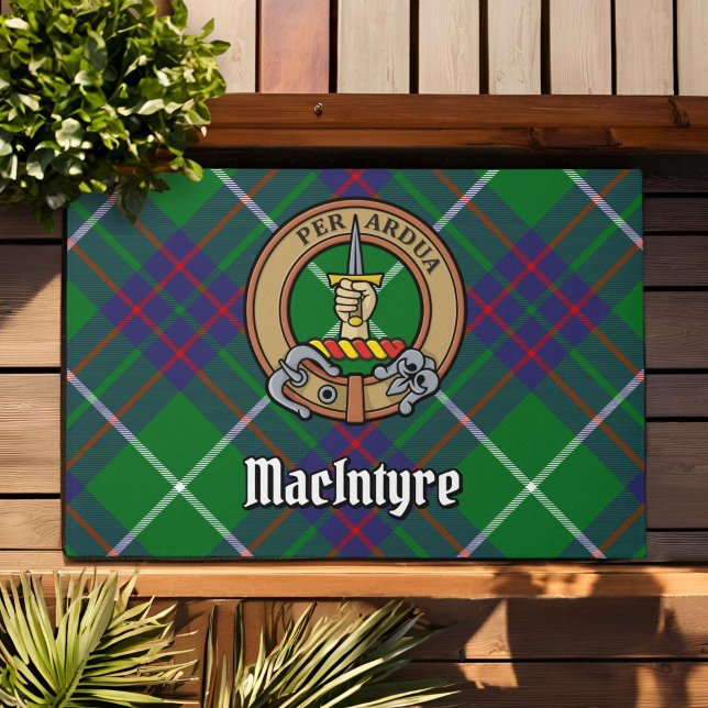 Clan MacIntyre Crest over Tartan Doormat (Creator Uploaded)