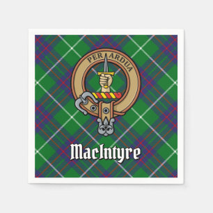 Clan MacIntyre Crest over Tartan Napkin