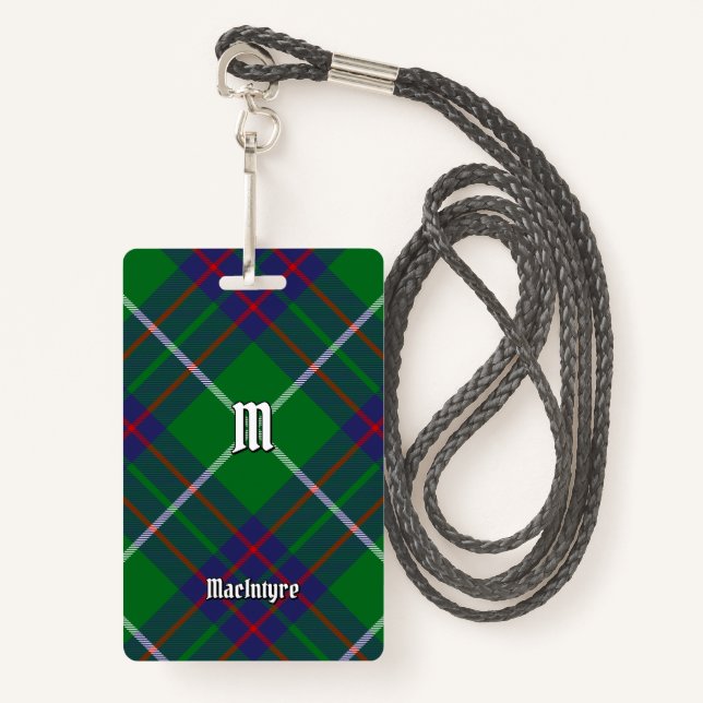 Clan MacIntyre Hunting Tartan Badge ID Badge (Front with Lanyard)
