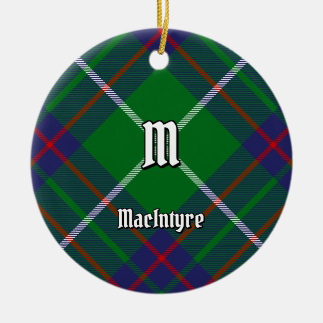 Clan MacIntyre Hunting Tartan Ceramic Ornament (Front)