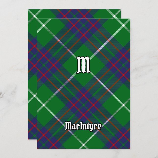 Clan MacIntyre Hunting Tartan Invitation (Front/Back)